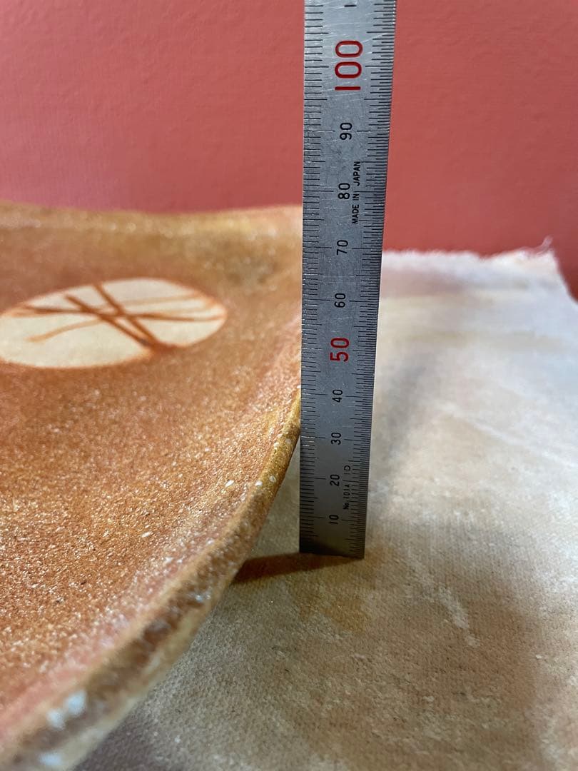 信楽作家　橙 角大皿