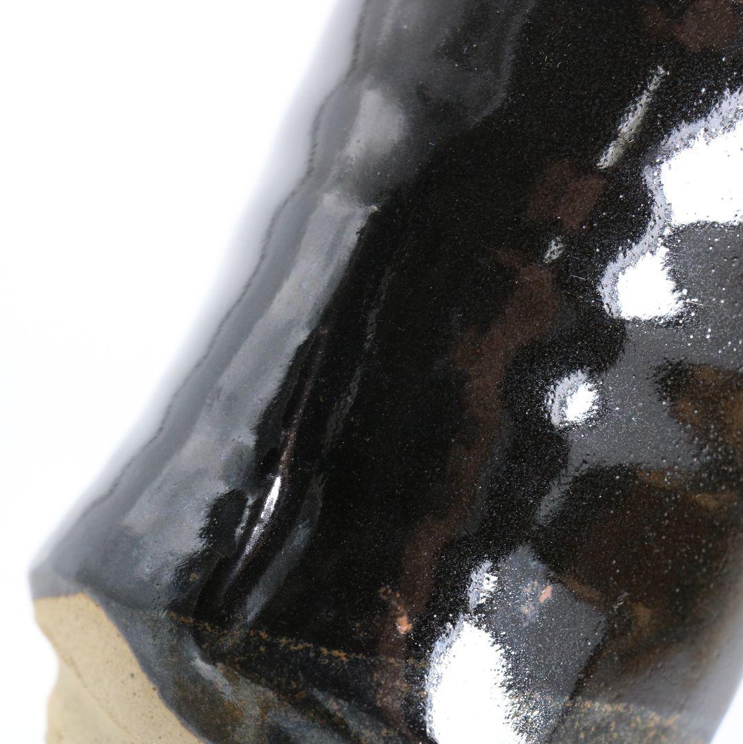 忍冬庵 佐藤和子作 織部焼 肩衝茶入 仕覆付 茶道具 共箱　V909　N9