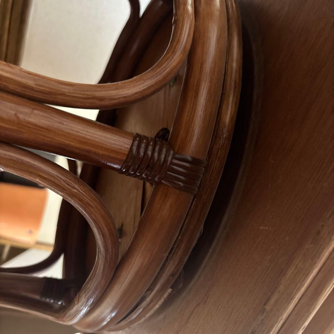 値下kazama 風間 yokohama中古 回転するアーム付籐の椅子ラタン椅子