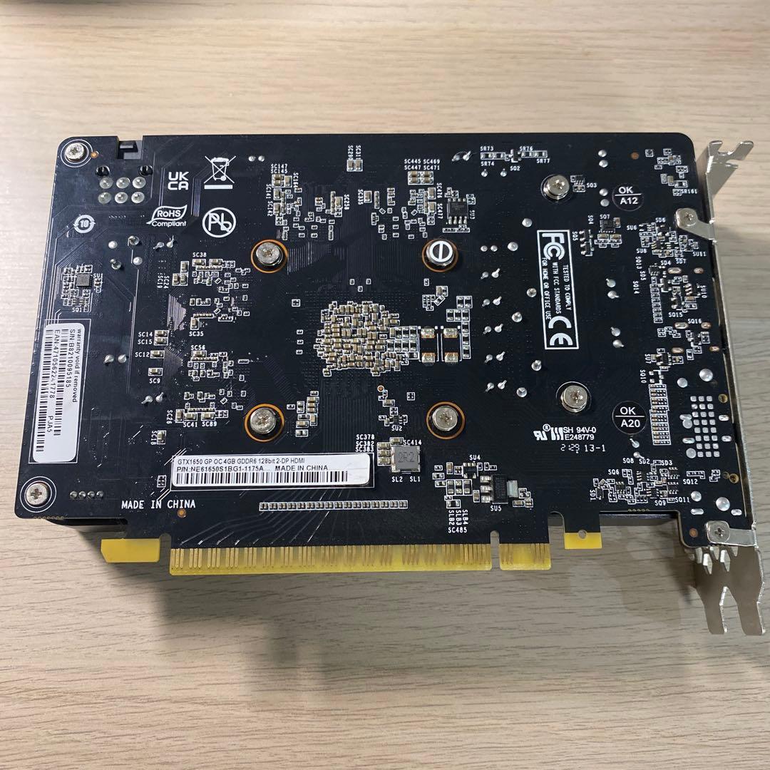 【動作品】Palit GTX1650 OC 4GB デュアルファン