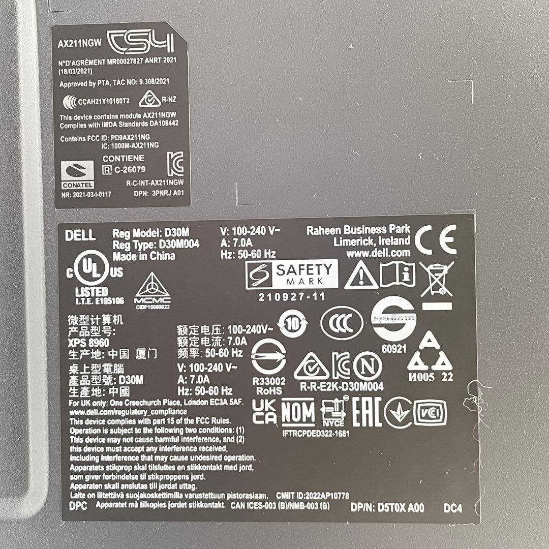 ◎2【最終値下げ】DELL XPS 8960 NVIDIA GeForceRTX