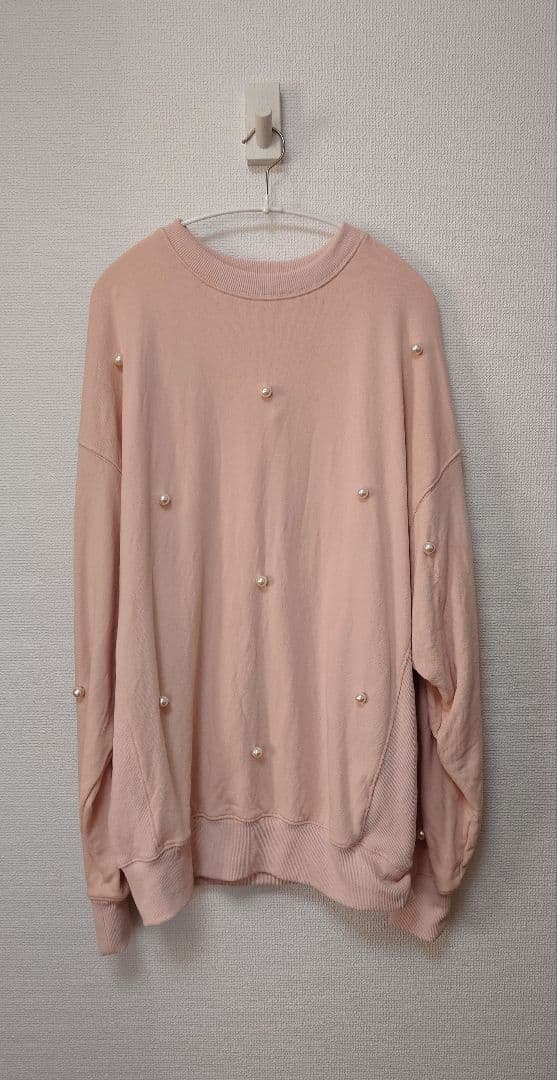 未使用品☆marryme☆パール装飾トレーナー☆ピンク