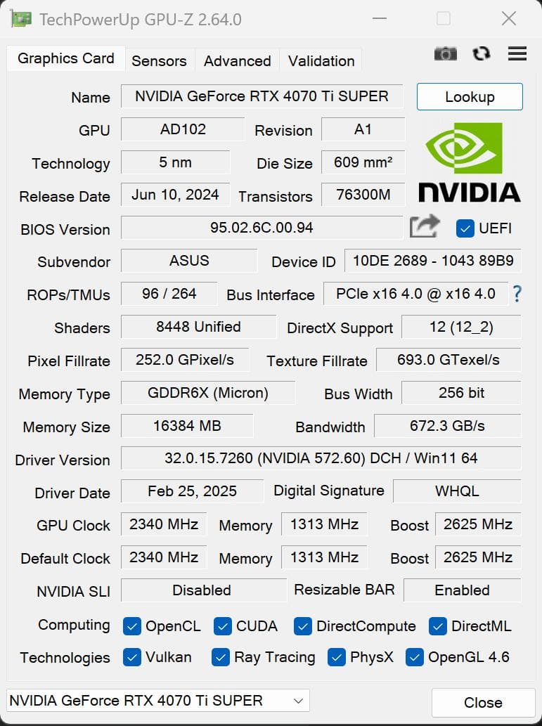 グラフィックボード・グラボ・ビデオカード ASUS GEFORCE RTX 4070Ti SUPER 16GB