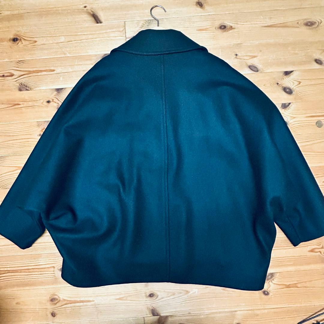 ★期間限定★美品　ZARA／クロップド MANTECOウールコート　／黒／M-L