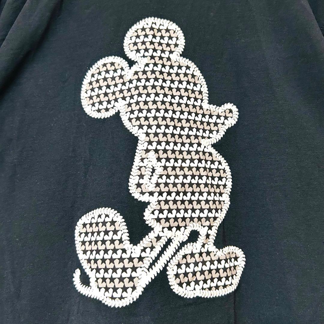 マークアンドロナ×Disney 半袖ポロシャツ 黒 グレー 背面ミッキー 刺繍