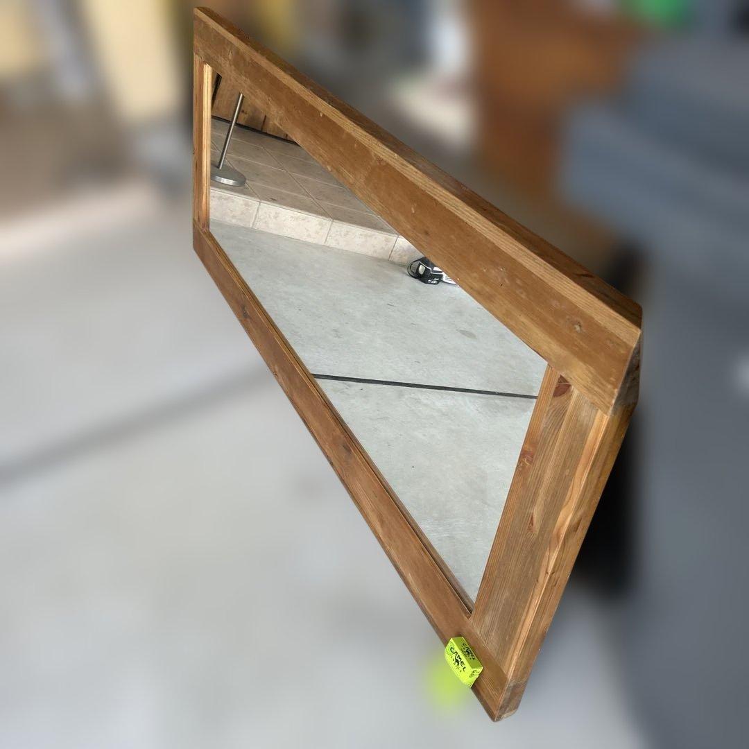 クラッシュゲート オクトミラー パイン古材 160cm 特大 姿見 全身鏡 無垢