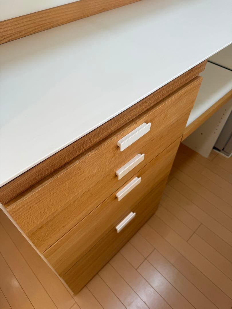 モモナチュラル　食器棚　CUPBOARD 120WH 01+02