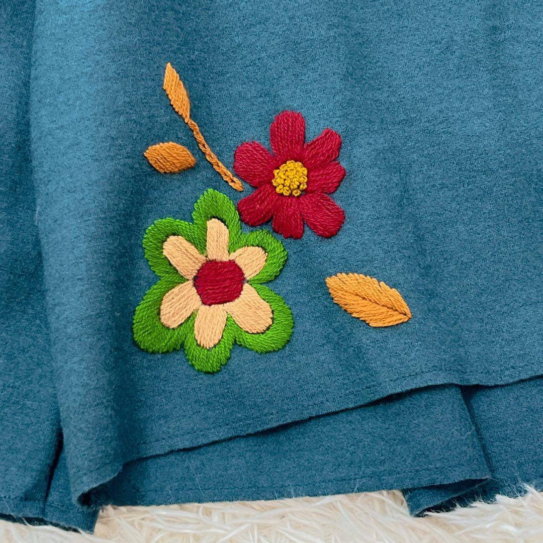 ホコモモラ ウール100 ショート丈ジャケット 刺繍ボタン フレア 42