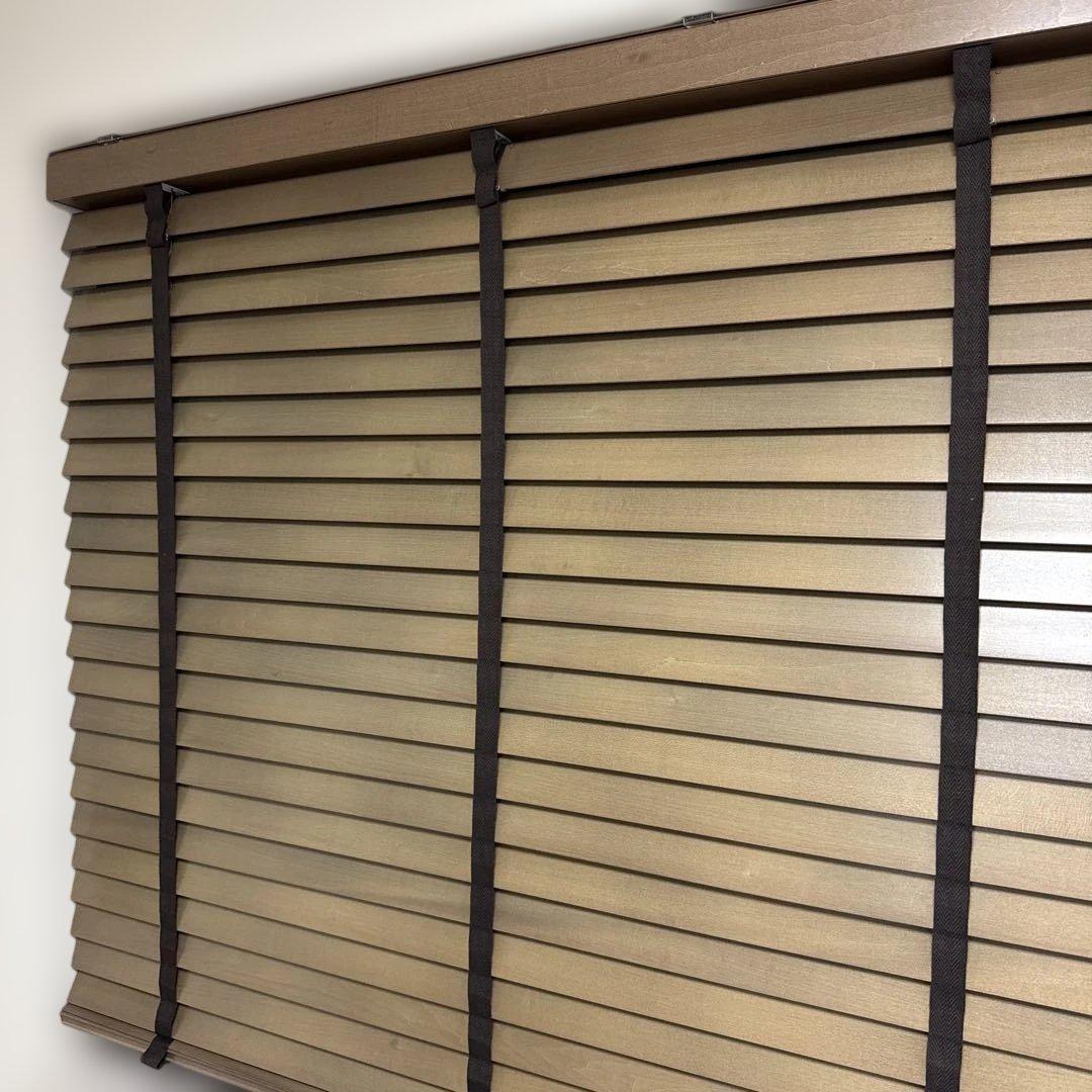 美品タチカワブラインド ウッドブラインド 木製 ラダーテープ 腰高窓用　残2機