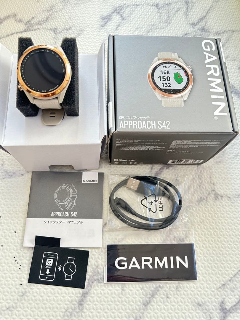 Garmin Approach S42 GPSナビ ホワイト/ゴールド