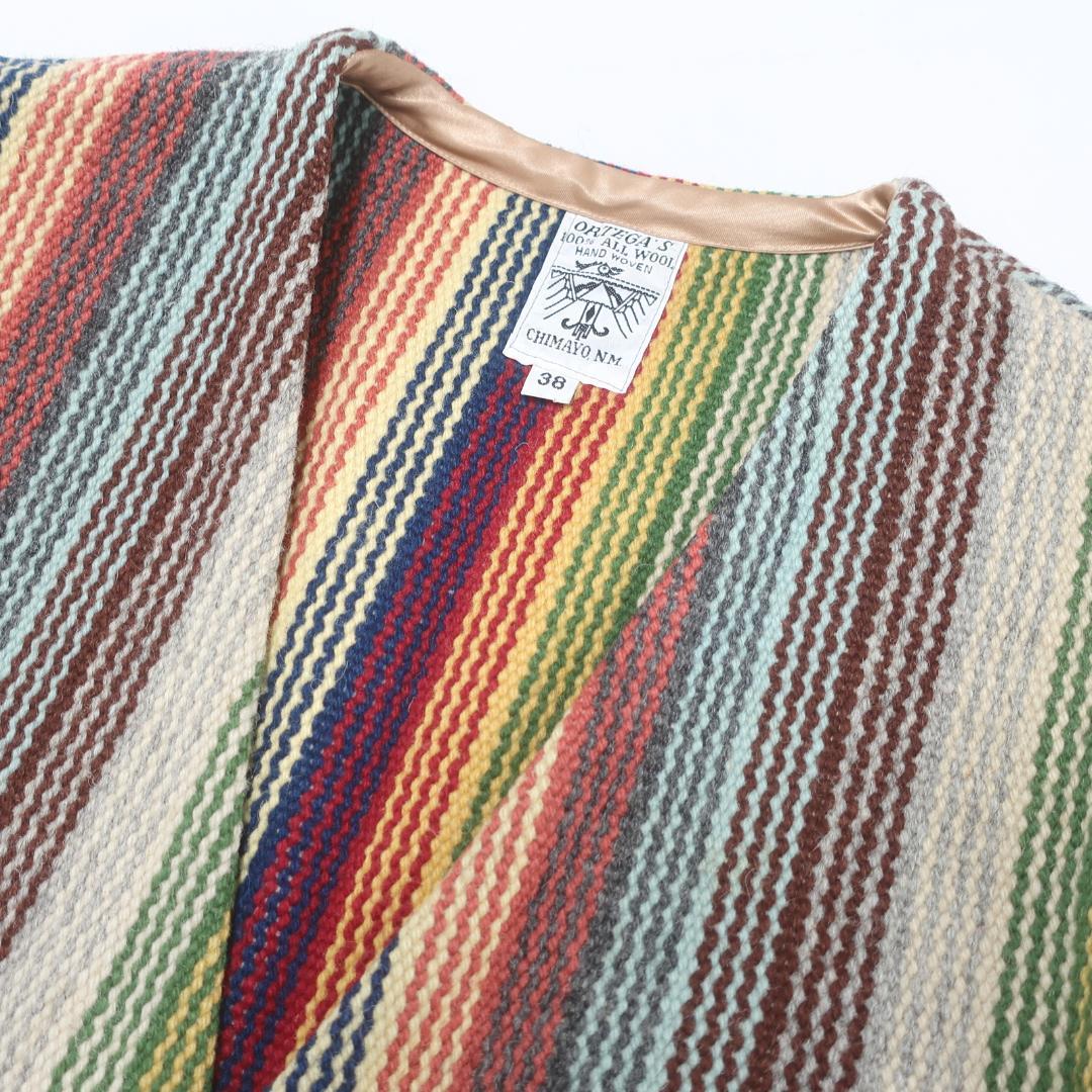 ORTEGA'S ウール ネイティブ ストライプ コンチョ ボタン チマヨベスト