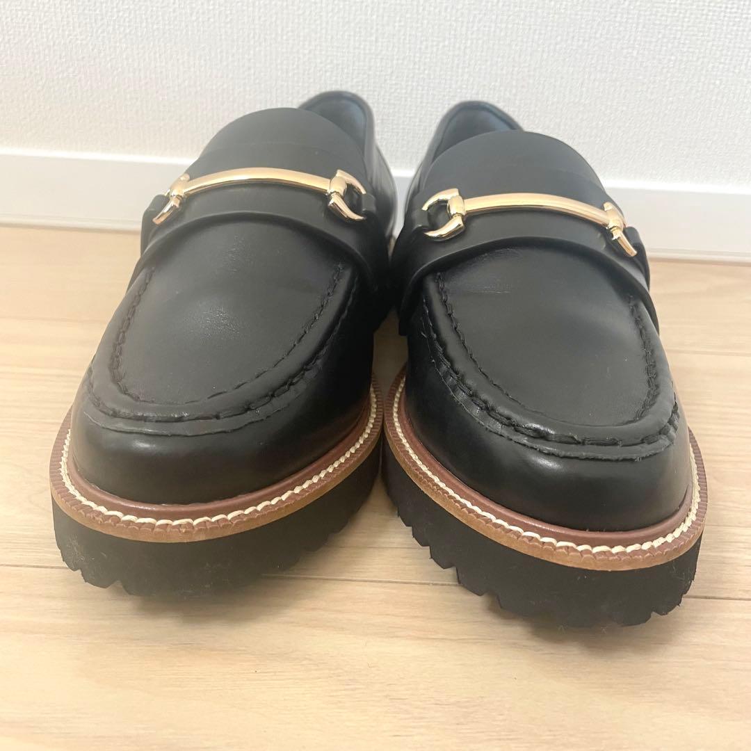 極美品 Mazell 厚底ビットローファー 36 黒 バンヤードストーム 軽量