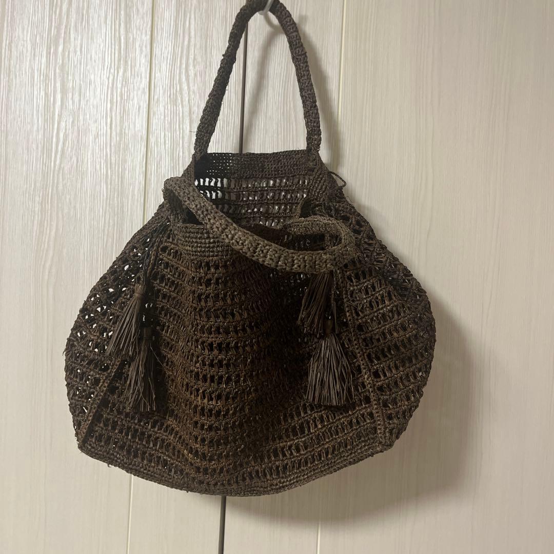 依頼人専用　プリスティン　ダークブラウン編み込みトートバッグ