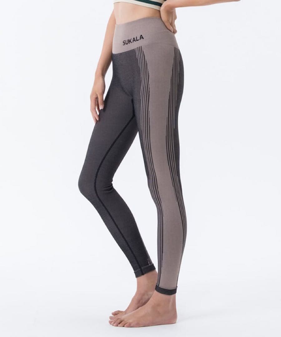 【SUKALA】シャドーストライプメランジレギンス　Mサイズ