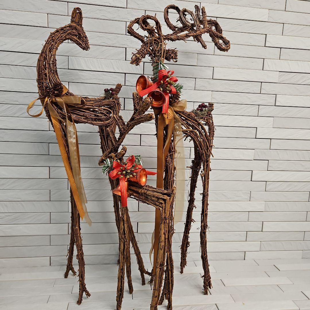 クリスマス飾りセット　サンタクロース&トナカイ親子・2WAYリース