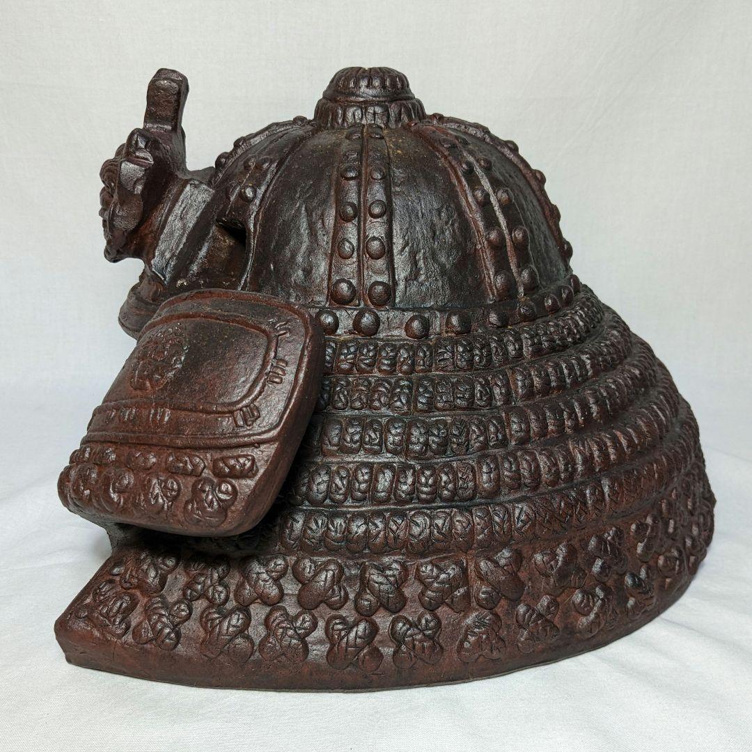 備前焼 兜 鎧武者 カブト 置物 細工物 彫刻 オブジェクト アンティーク 陶彫