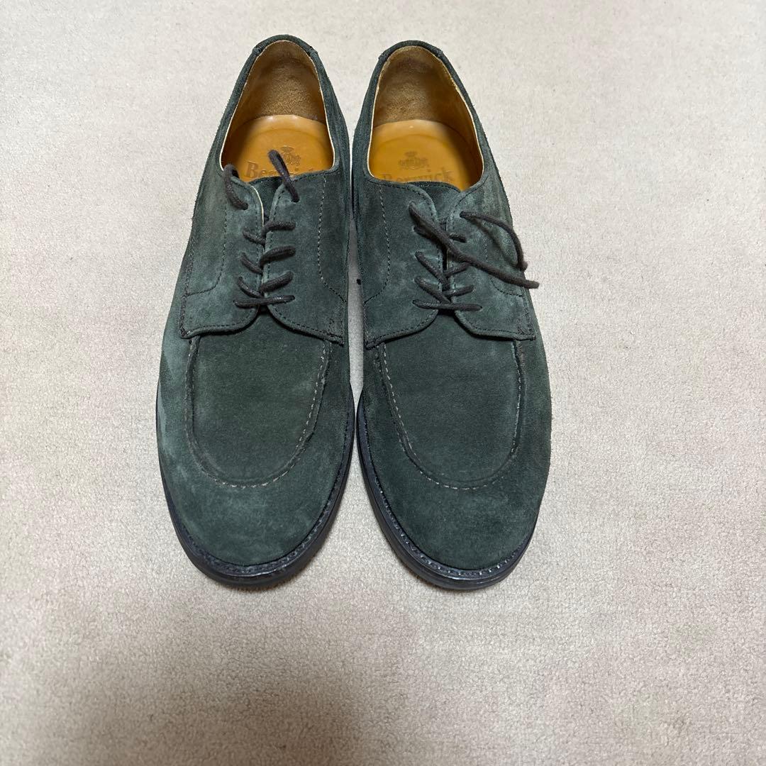 マ*イ様 Berwick 1707 グリーン スエード レースアップシューズ