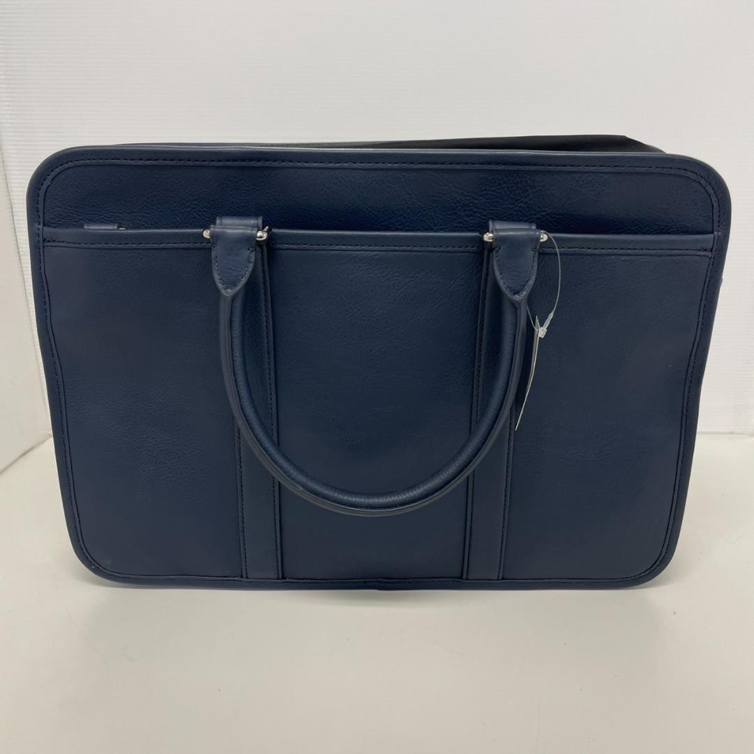 771694/COACH レザーブリーフバッグ 牛革 ネイビー メンズ