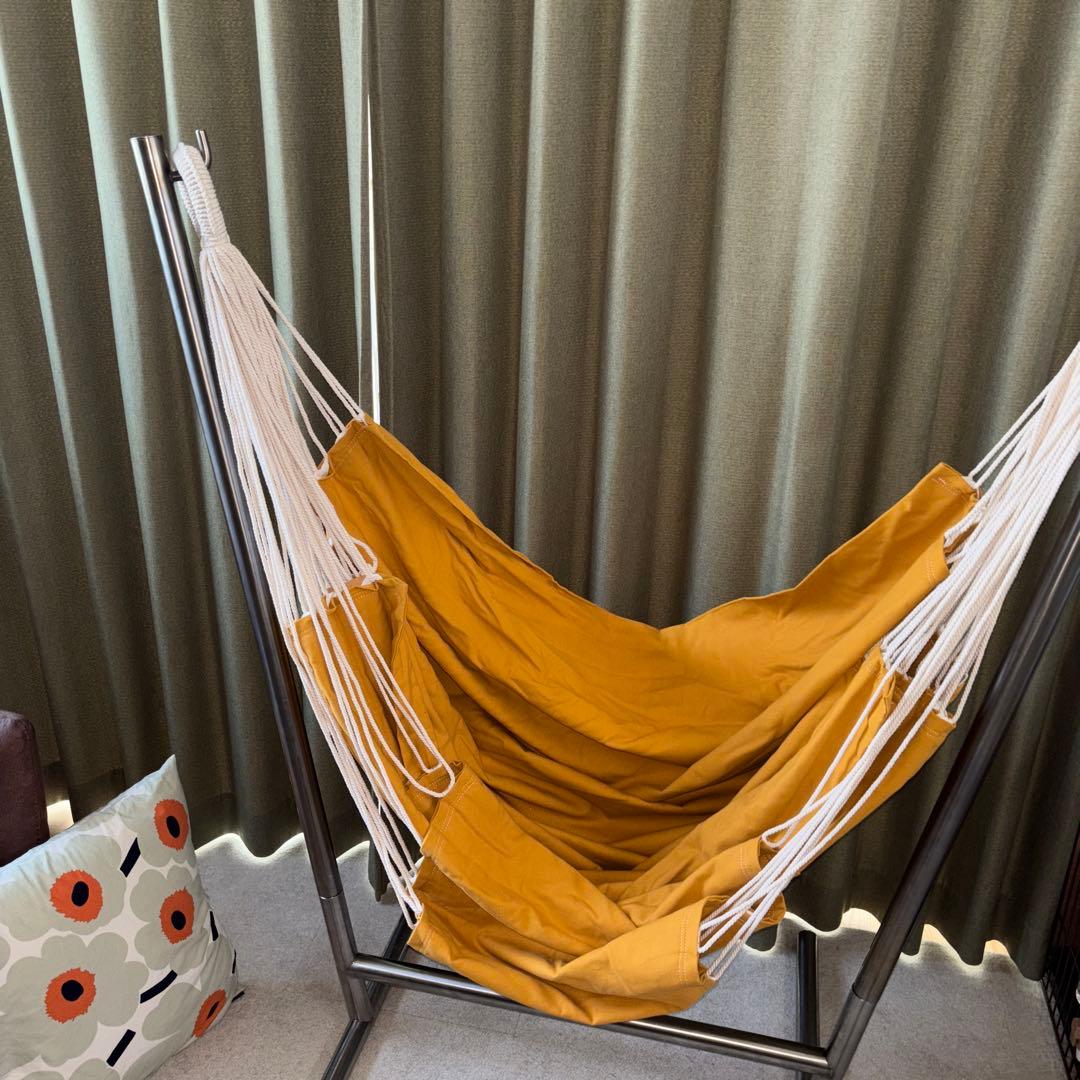 コンフォルタ ひとり掛けハンモック ファブリック チェア マスタードイエロー