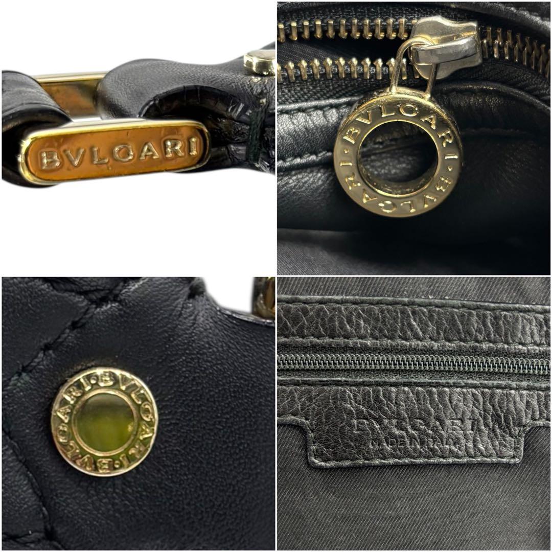 ✨極美品✨　BVLGARI コレツィオーネ　ショルダーバッグ レザー ブラック