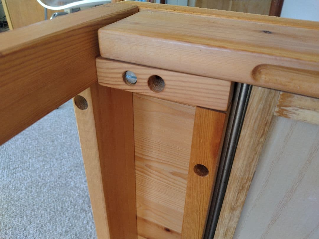 【訳あり良品】MUJI無印 パイン材デスク86cm引出付/ワークテーブル/学習机