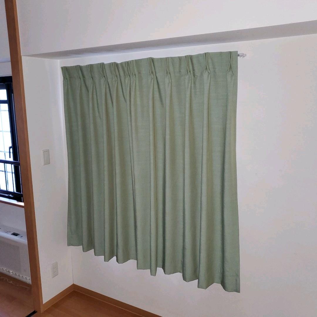 ★【美品】絶妙カラーの裏地付きカーテン ACTUS/グリーン①★