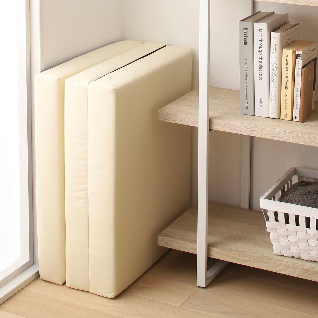 L新品 フロアマット 180cm ブラック 黒 クッションマット レザー 座布団