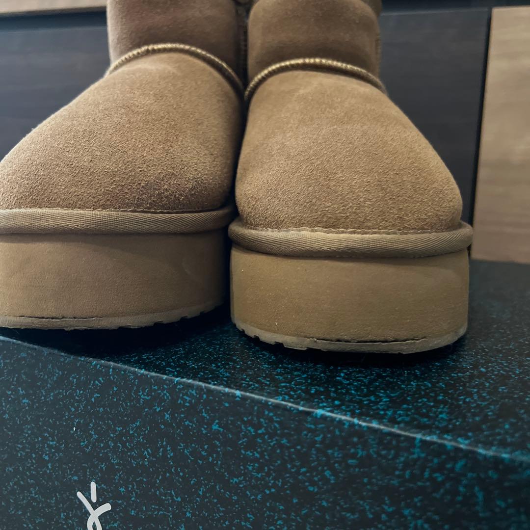 ☆美品 EMU ムートンブーツ　ショート丈　厚底 25cm US8 チェスナット