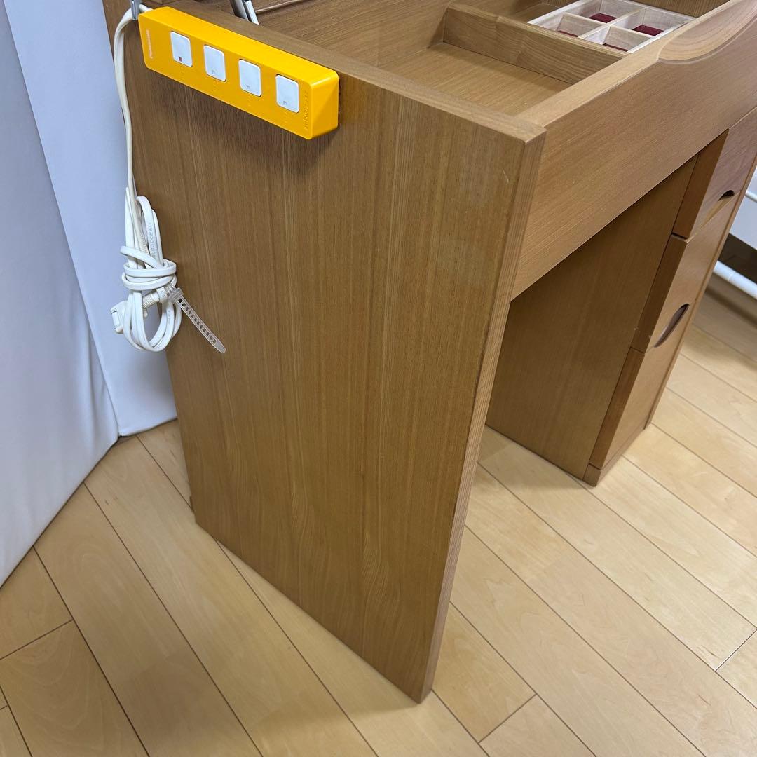 天然木　アルダー　デスクドレッサー　2wayドレッサー　化粧台　家具の大丸
