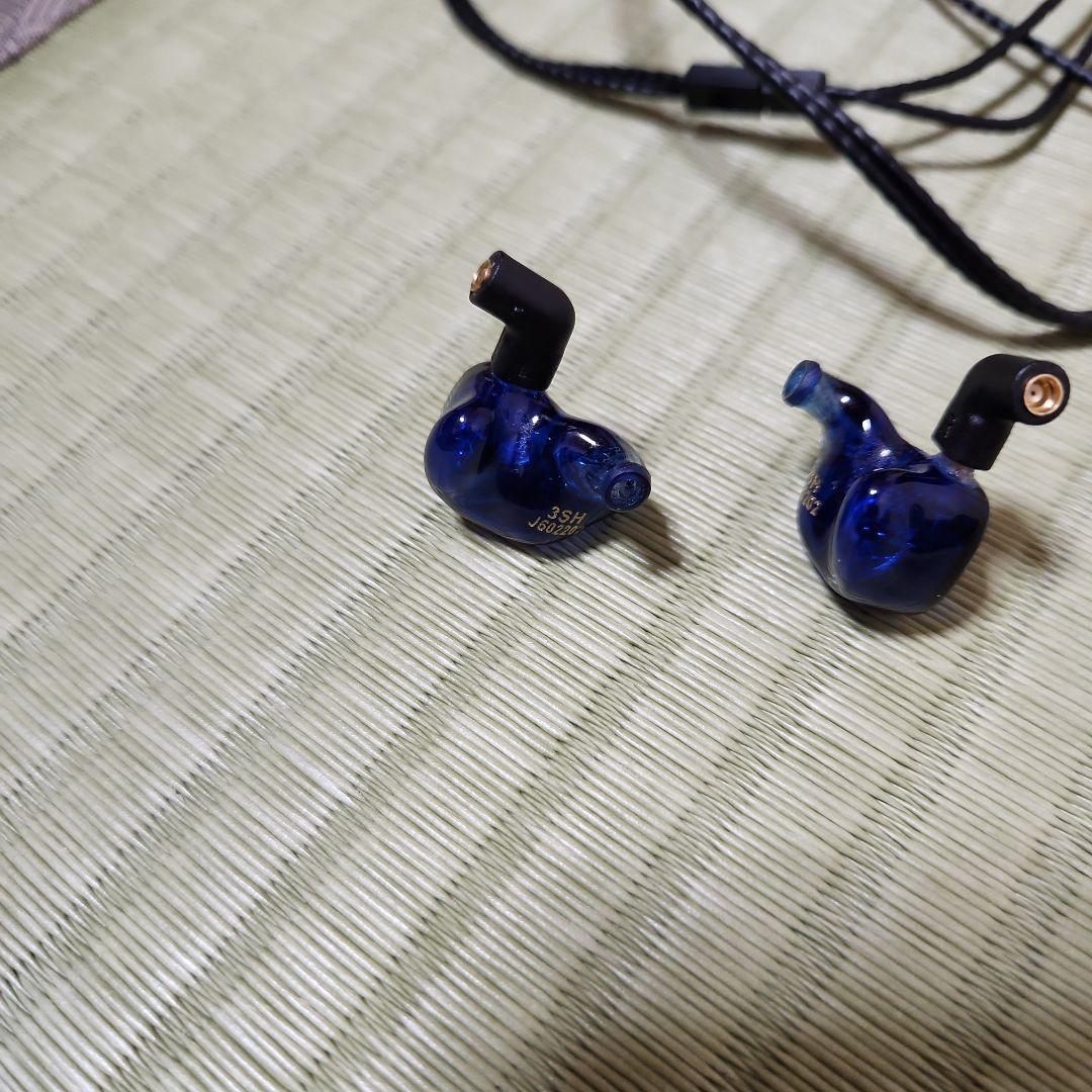 qdc 3sh リケーブル可能イヤホン 青　有線イヤホン