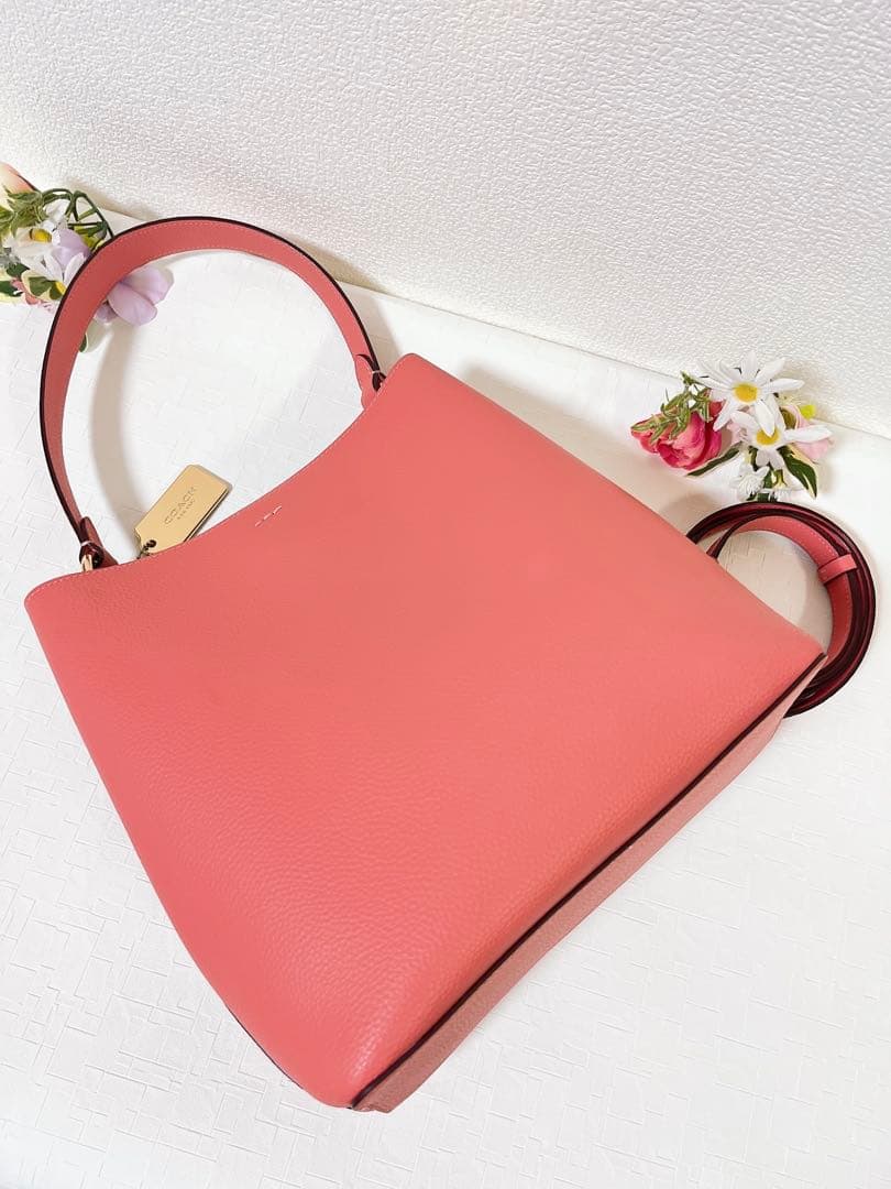 【美品】COACH コーチ ショルダーバッグ 2WAY ハンドバッグ チャーム付