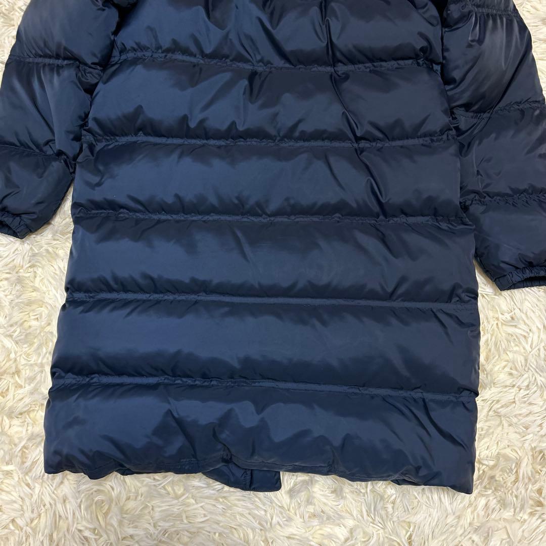 未使用級NIKE ナイキ ロングダウンコート ベンチコート S ネイビー　刺繍