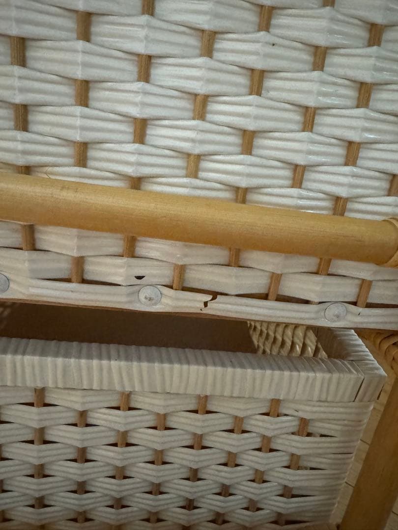 ミッフィー　ピンク　籐ラタン　大型 蓋付 バスケット3段　昭和レトロ　レア　希少