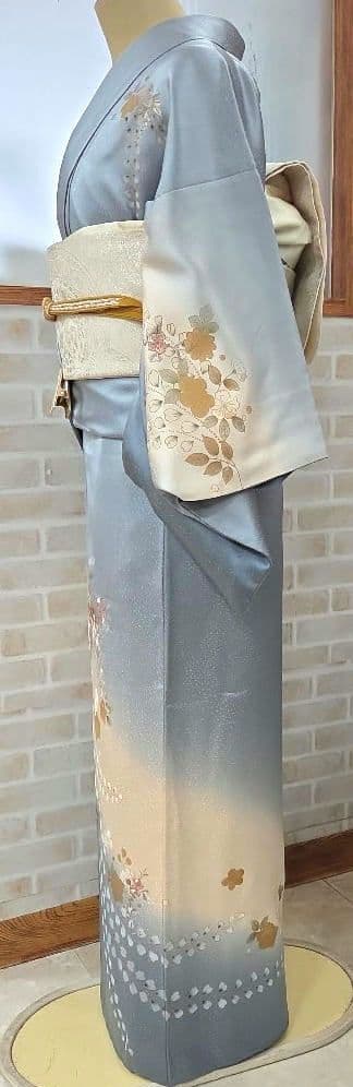 スワトウ刺繍、辻ケ花文様訪問着4点フルセット、着物、袋帯、帯締め、帯揚げ