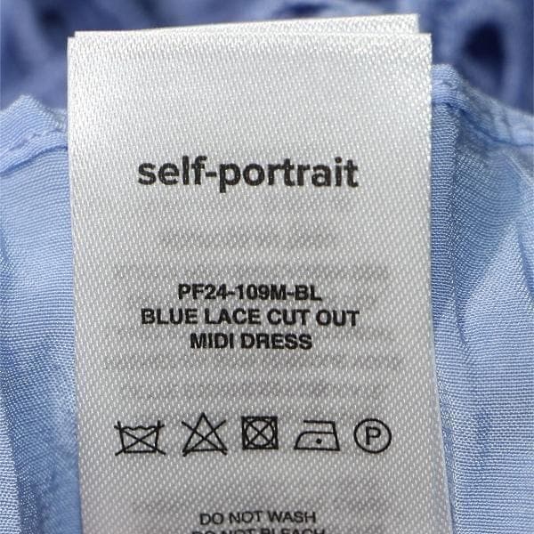 コ*マ様 セルフポートレイト ワンピース レース ブルー UK8 未使用 Cut