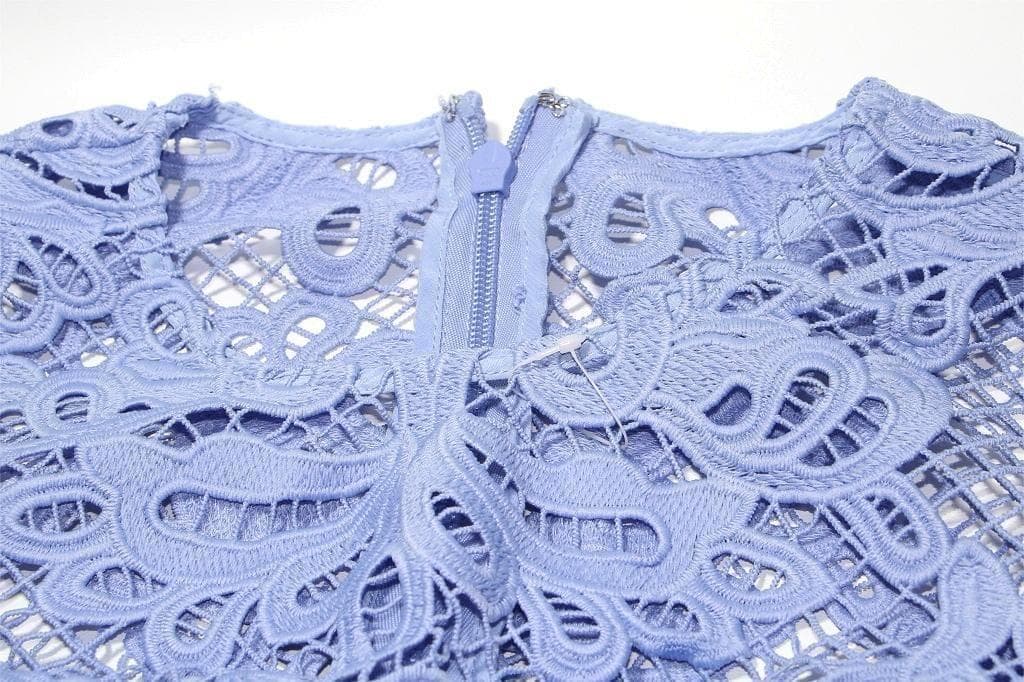 コ*マ様 セルフポートレイト ワンピース レース ブルー UK8 未使用 Cut