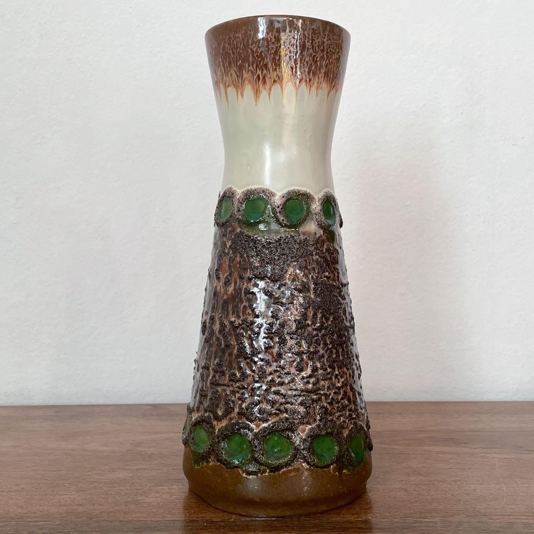 【東ドイツ Strehla大きな花瓶】fat lavaミッドセンチュリー 297