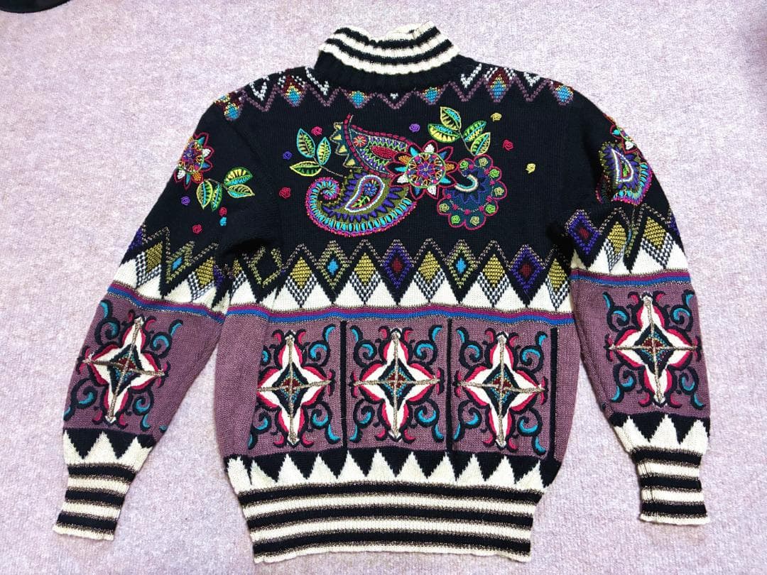 ◆FICCE(フィッチェ) ヨシユキコニシ ペイズリー柄 ハンドニット/美品◆