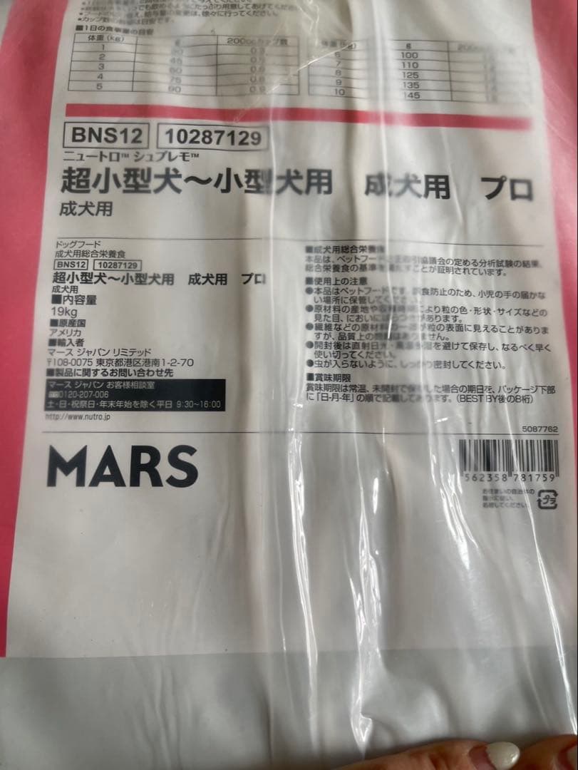 Nutro Supremo 小型犬用 ドライフード 19kg