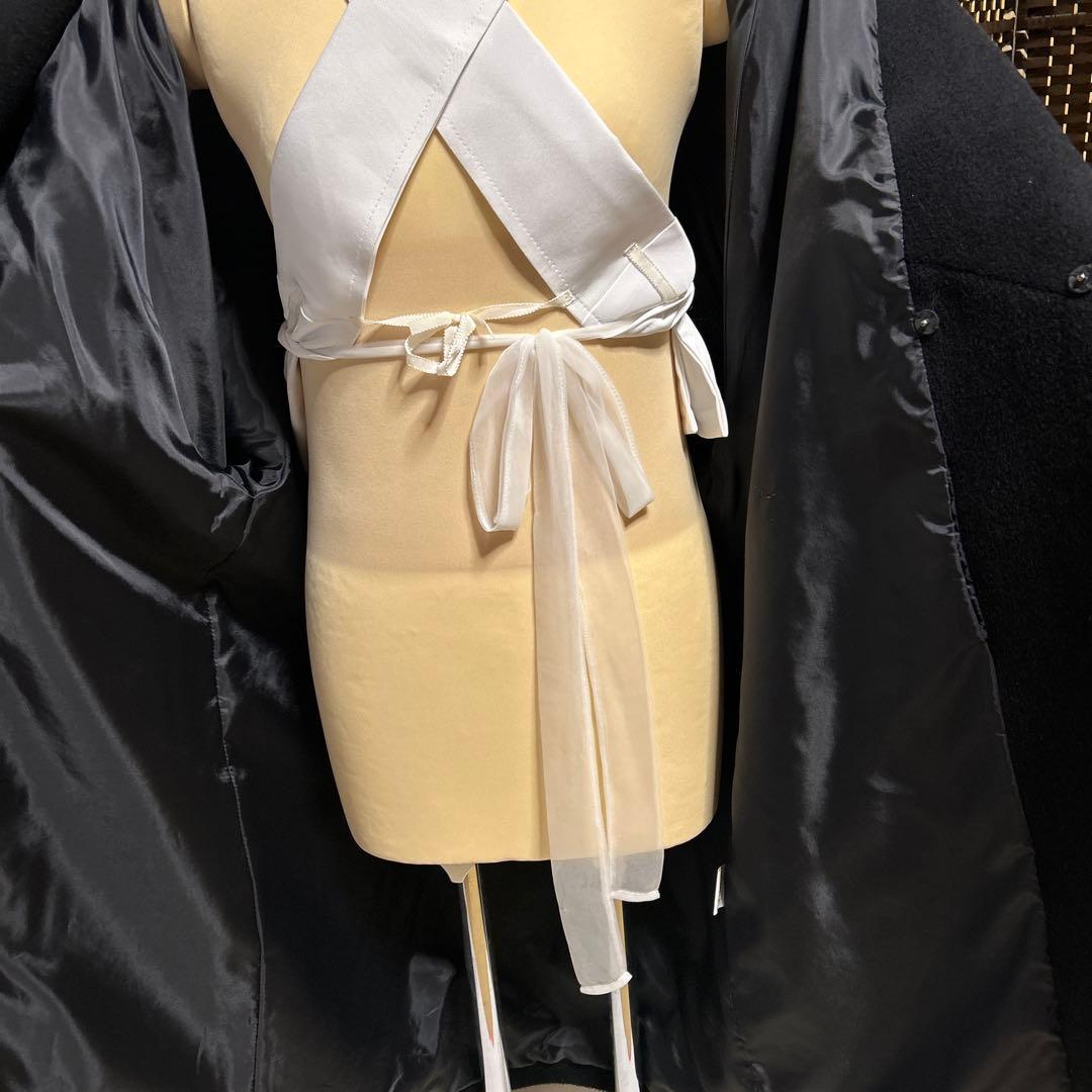 2、3度着用品美品毛カシミヤナイロン混シャルム へちま衿和装コート BL