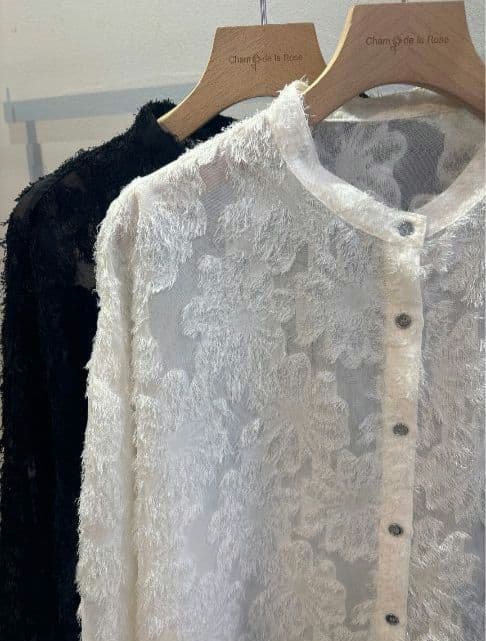 【シャンドゥラローズ】カットジャガード長袖シャツ