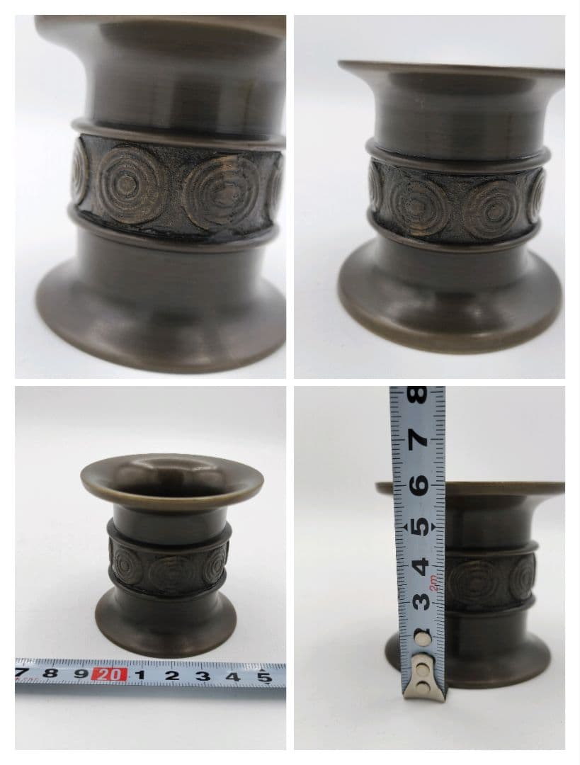 850 擂茶 累座 唐銅皆具 金谷浄雲　茶道 水指 杓立 蓋置 建水　古物