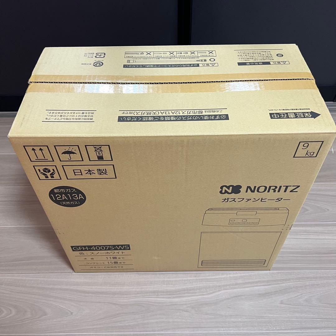 美品 ノーリツ ガスファンヒーター ホース付き 都市ガス