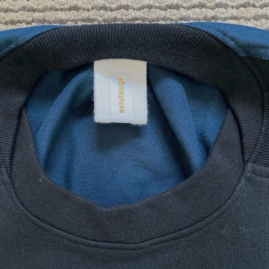 eriutsugi eワッペンスウェットトップ ブラック×ネイビー