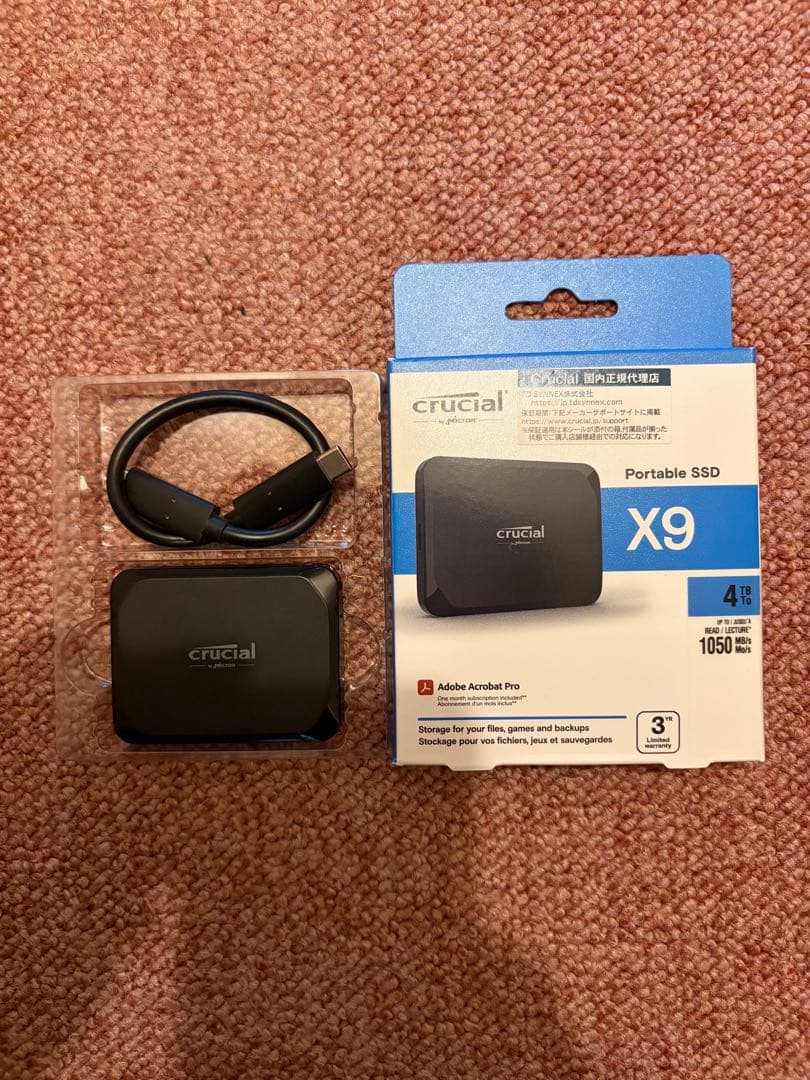 Crucial X9 4TB 外付けSSD