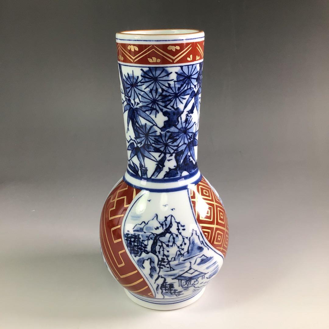 Ｒ２６２　皆具　『西尾瑞豊造』『染付金欄手皆具』　共箱　茶道具