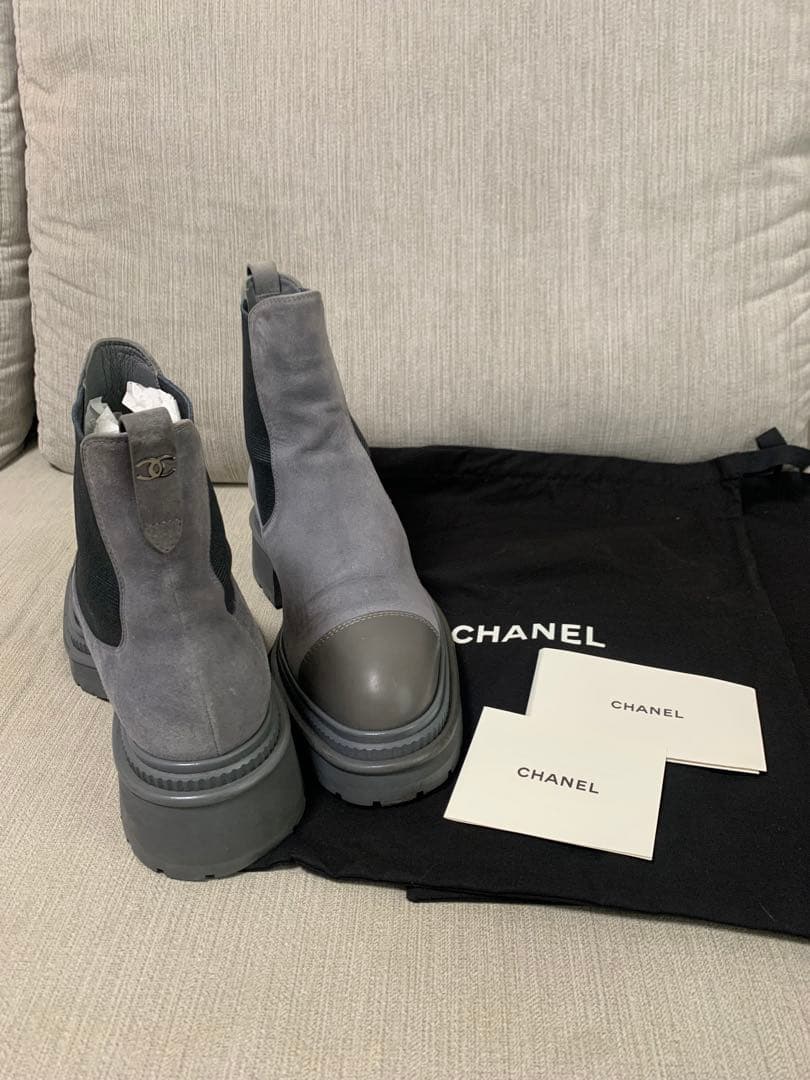 シャネル CHANEL ショートブーツ サイドゴアブーツ ココマーク 38サイズ