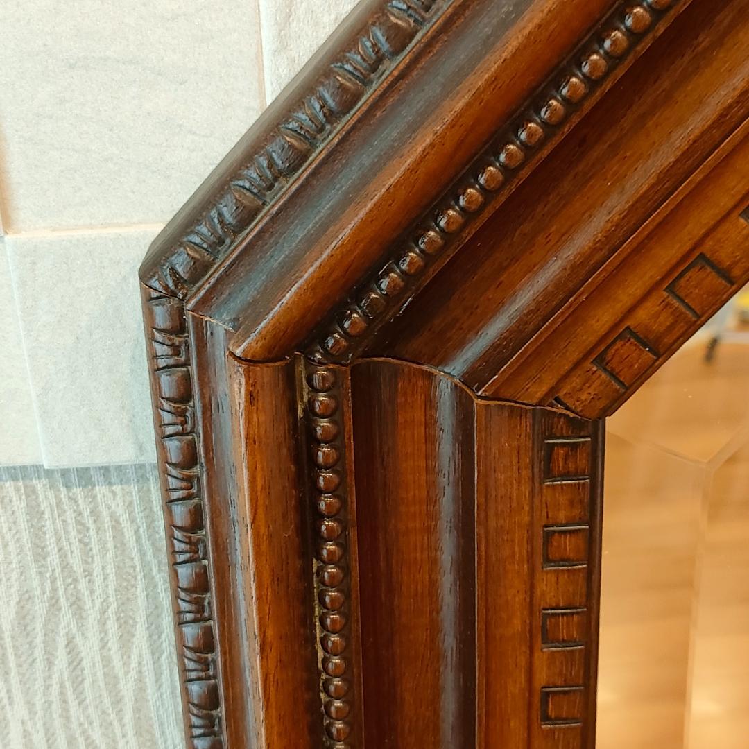 イタリア製　ミラー　姿見　アンティーク　木製フレーム