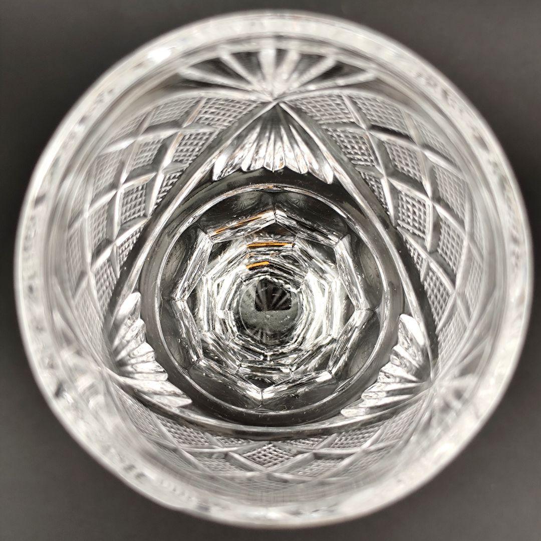 美品☆薩摩切子 脚付杯 共布付（切子、江戸切子、薩摩切子）