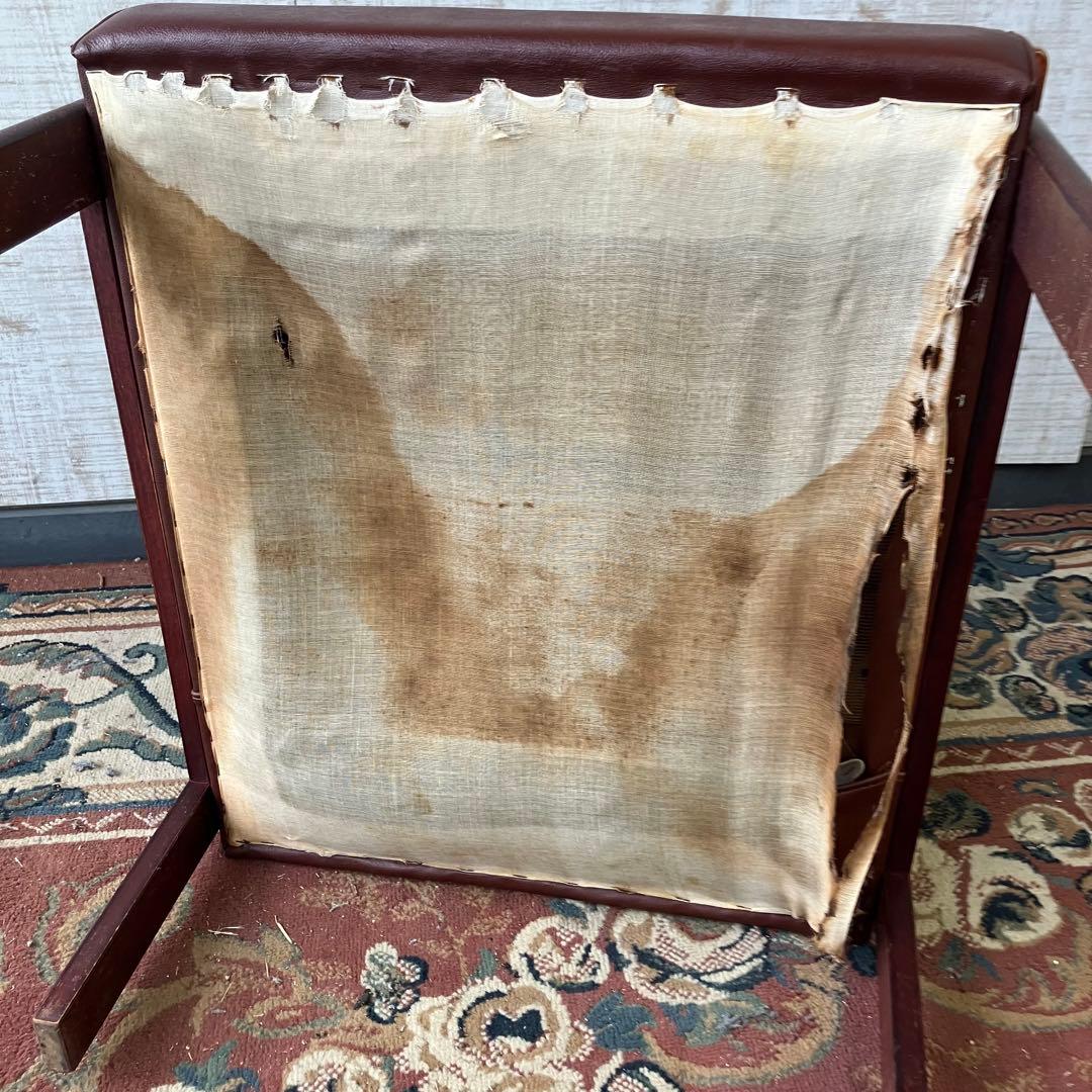 ②北欧レトロ プラス 木製フレーム アームチェア 一人掛けソファー ロビーチェア